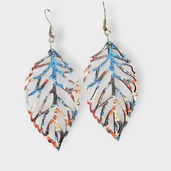 Jewelry - FALL Leaf Teardrop Wooden Earrings | NWT